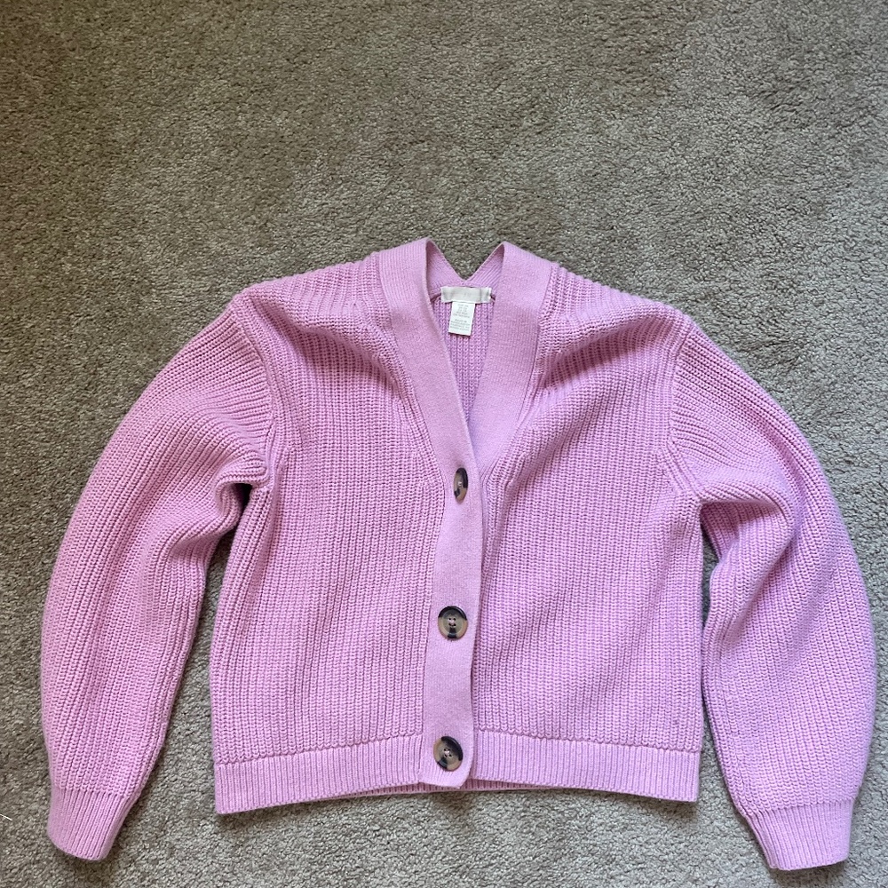 pink cardigan/ sweater